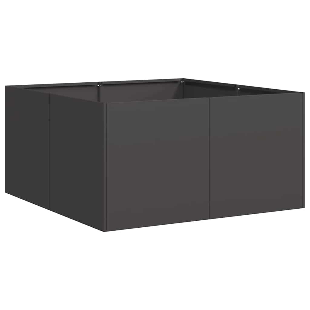 Thumbnail - vidaXL Pflanzkübel Schwarz 80x80x40 cm Kaltgewalzter Stahl