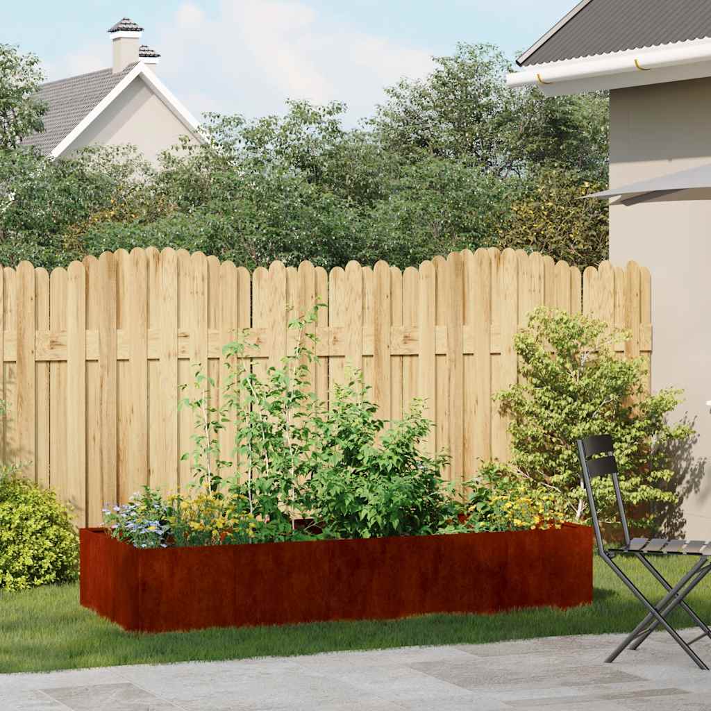 vidaXL Jardinieră Rusty 200x80x40 cm Oțel pentru intemperii