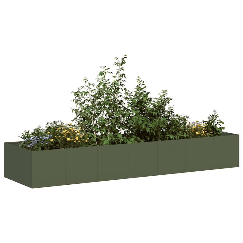 vidaXL Jardinieră verde măsline 280x80x40 cm oțel