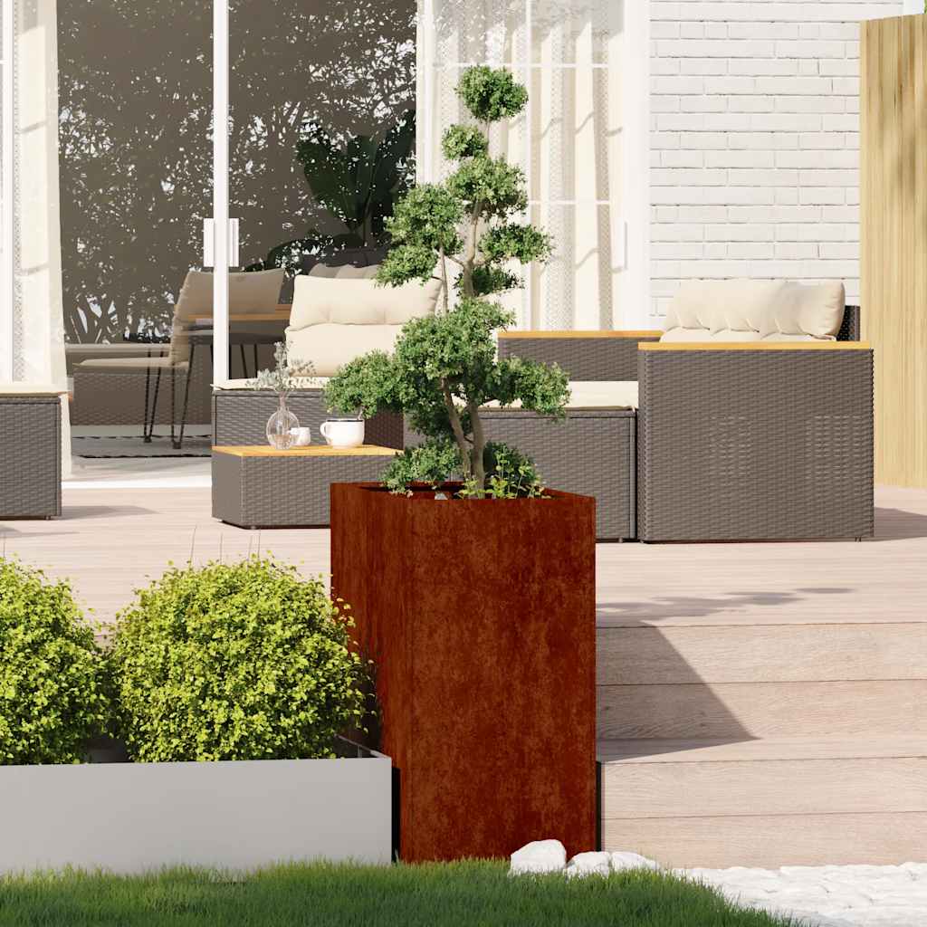 vidaXL Jardinieră Rusty 40x80x80 cm Oțel pentru intemperii