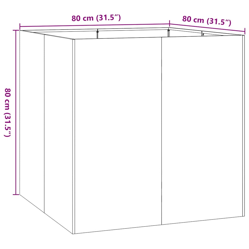 plantekasse 80x80x80 cm galvaniseret stål 9 8721158676689 g en hd 8