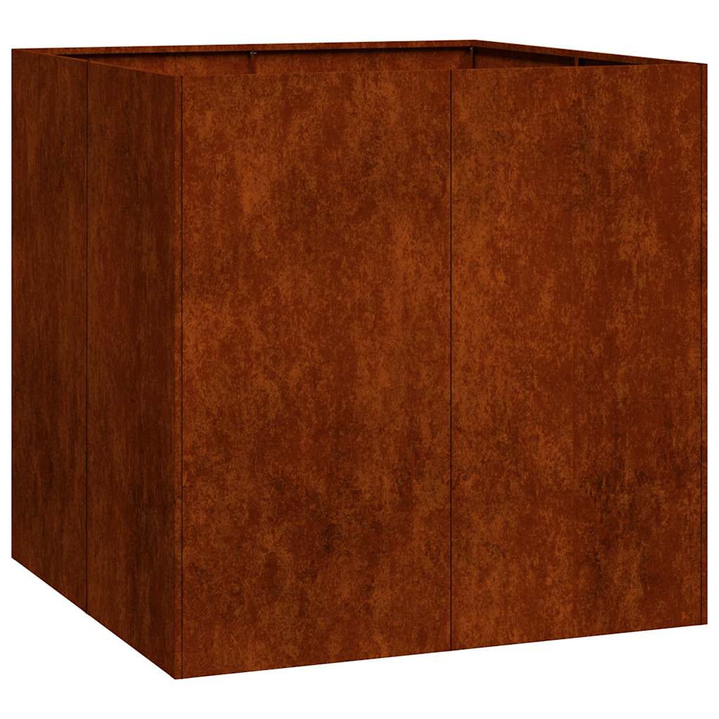 vidaXL Jardinieră Rusty 80x80x80 cm Oțel pentru intemperii