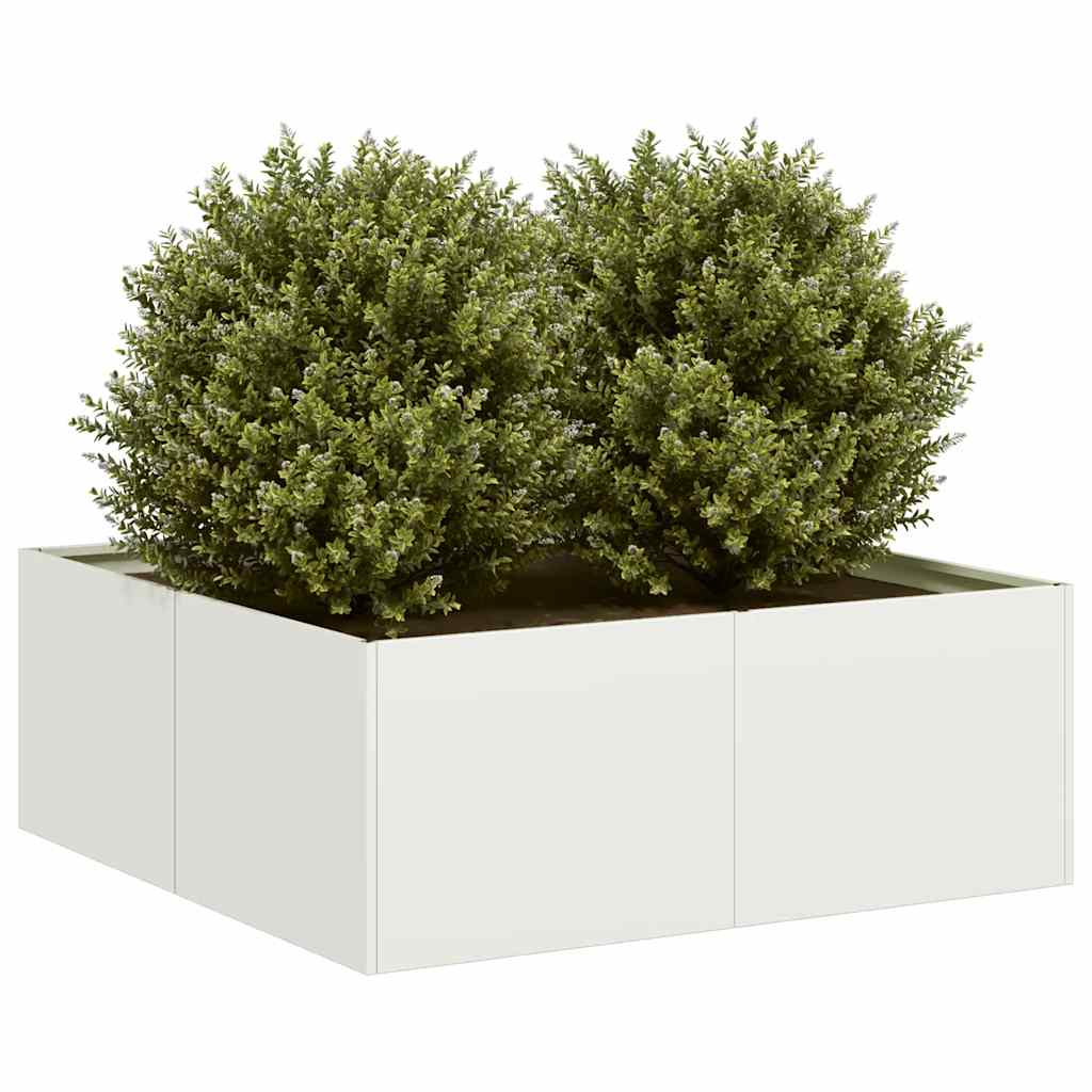 vidaXL Jardinieră alb 80x80x30 cm oțel