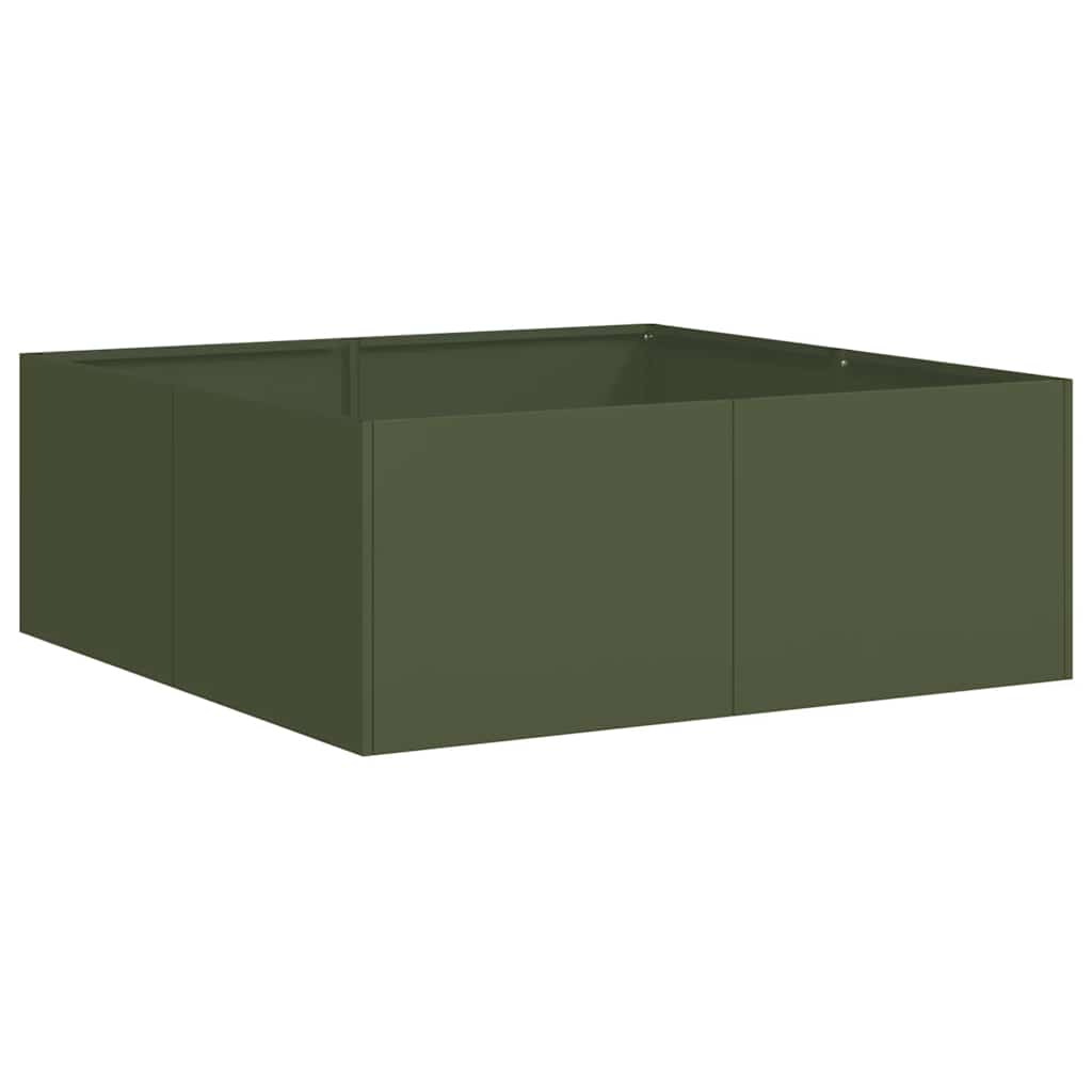 vidaXL Truhlík olivově zelený 80x80x30 cm ocel