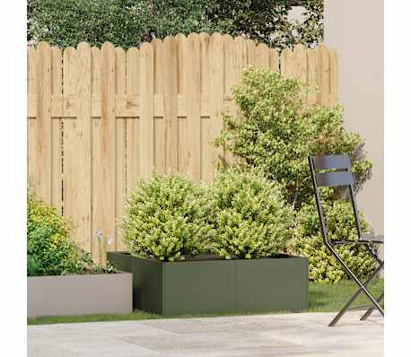 vidaXL aia taimekast, oliiviroheline, 80x80x30 cm, teras