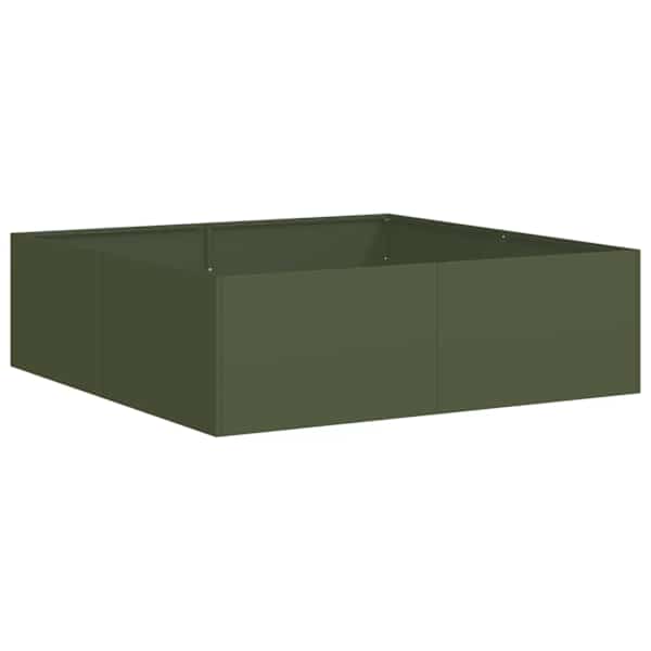 vidaXL aia taimekast, oliiviroheline, 100x100x30 cm, teras