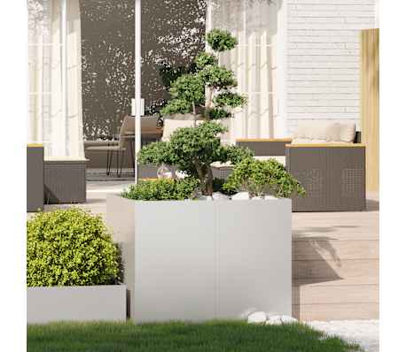 vidaXL Кашпа, 100x100x80 см, неръждаема стомана