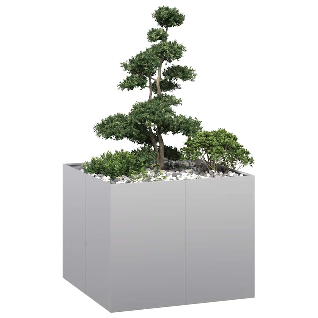 vidaXL Pflanzkübel 100x100x80 cm Verzinkter Stahl