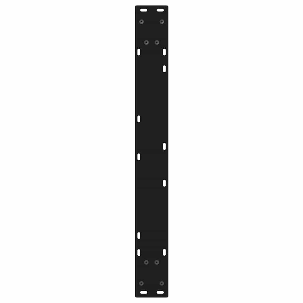 Dining Table Light Brown, Black Solid oak wood, Powder-coated steel - Image 8