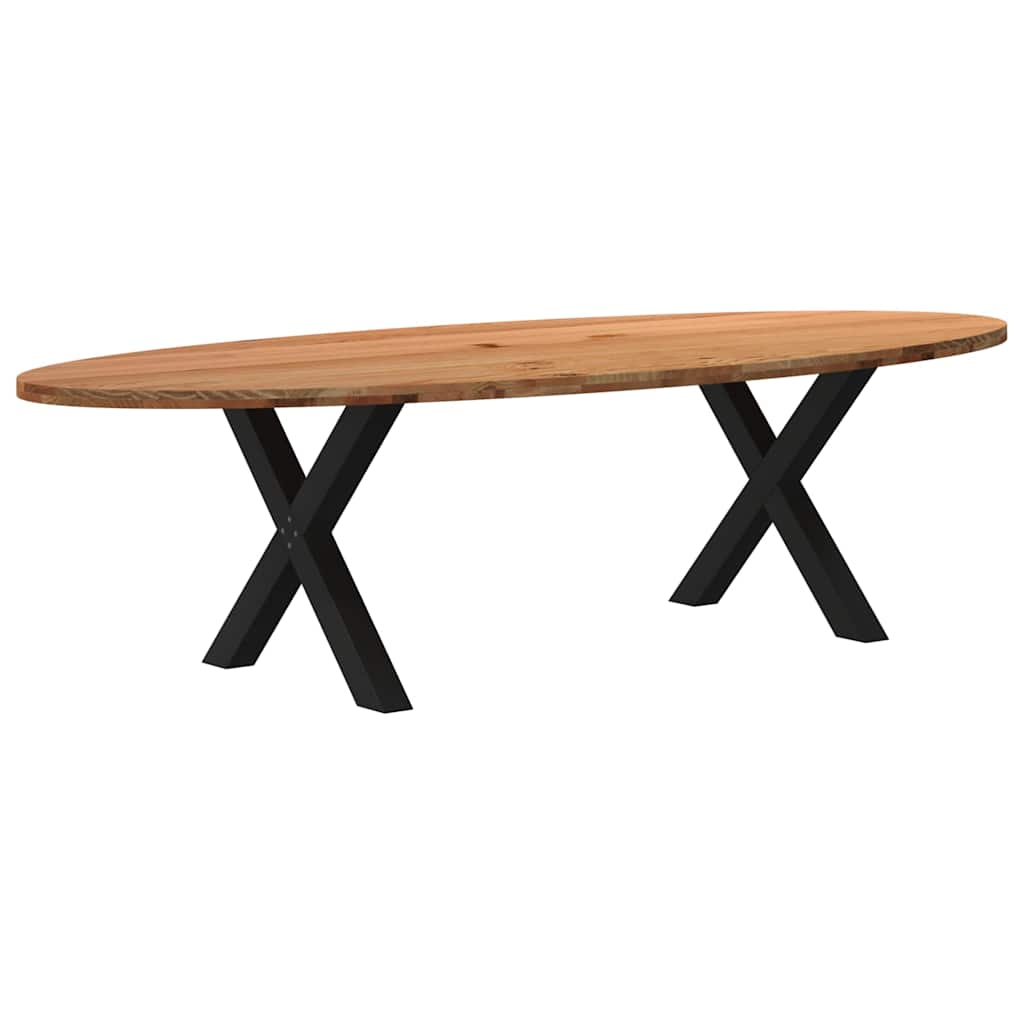 vidaXL Eettafel 280x120x74 cm ovaal massief eikenhout lichtbruin