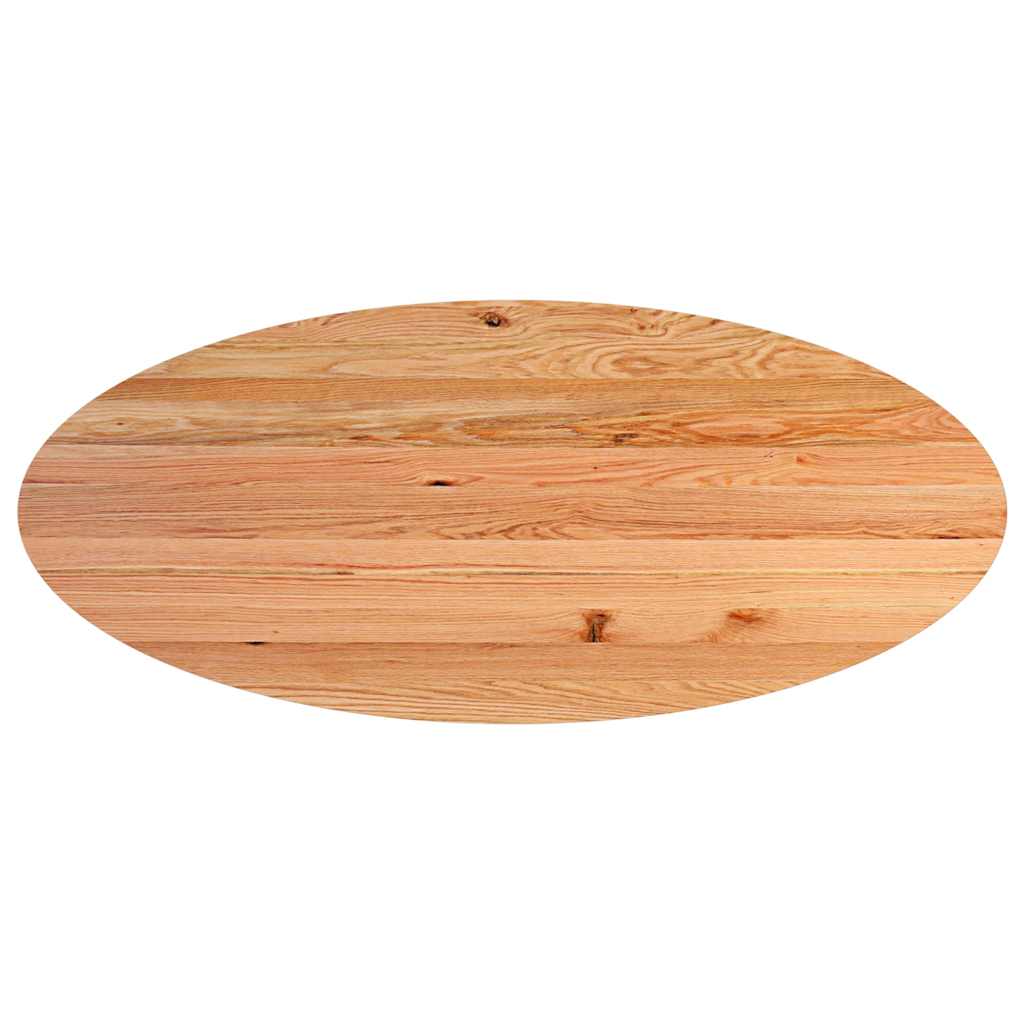 Dining Table Light brown, Black Solid oak wood, Powder-coated steel - Image 6