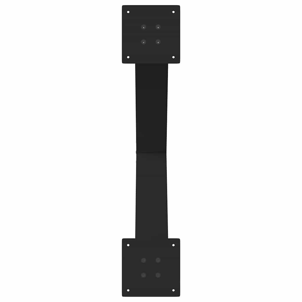 Dining Table Light brown, Black Solid oak wood, Powder-coated steel - Image 8