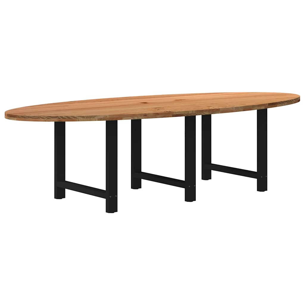 vidaXL Jídelní stůl světle hnědá 280x120x74 cm masivní dub oválný