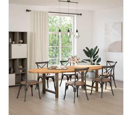 vidaXL Esstisch Hellbraun 280x120x74 cm Massivholz Eiche Oval