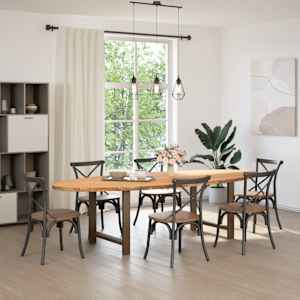 vidaXL Esstisch Hellbraun 280x120x74 cm Massivholz Eiche Oval