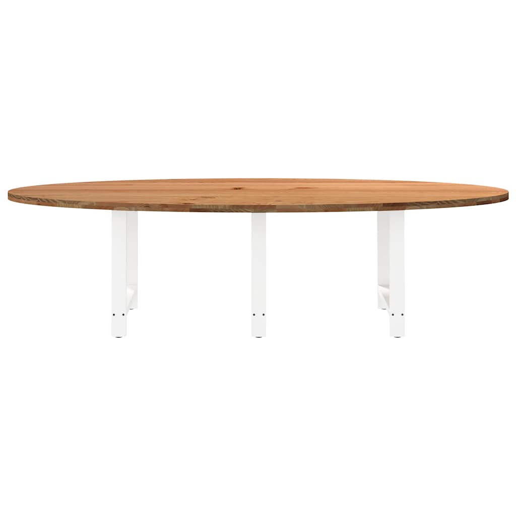 vidaXL Eettafel 280x120x74 cm ovaal massief eikenhout lichtbruin afbeelding