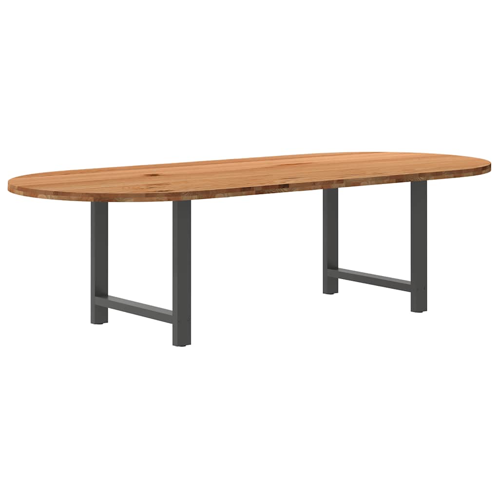vidaXL Esstisch Hellbraun 280x120x74 cm Massivholz Eiche Oval