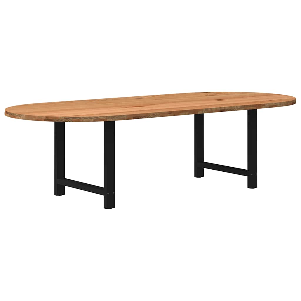 vidaXL Esstisch Hellbraun 280x120x74 cm Massivholz Eiche Oval