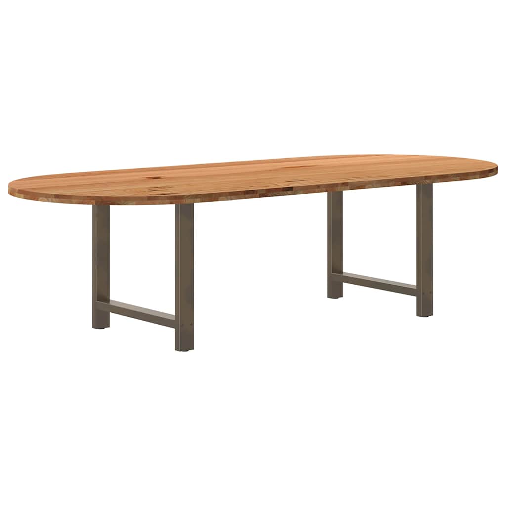 vidaXL Esstisch Hellbraun 280x120x74 cm Massivholz Eiche Oval