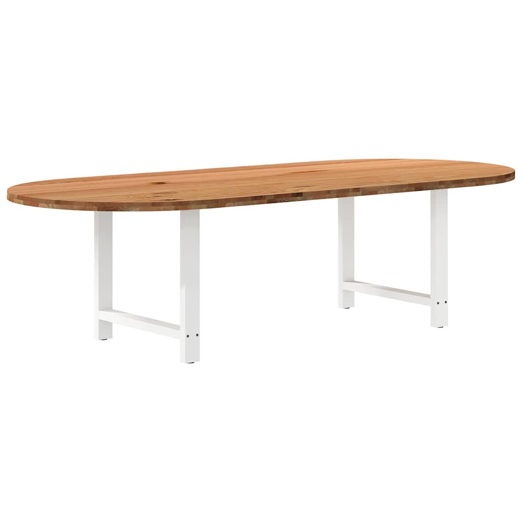 vidaXL Esstisch Hellbraun 280x120x74 cm Massivholz Eiche Oval