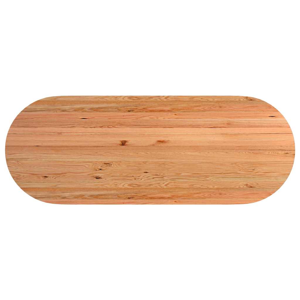 Eettafel 320x120x74 cm ovaal massief eikenhout lichtbruin image 6