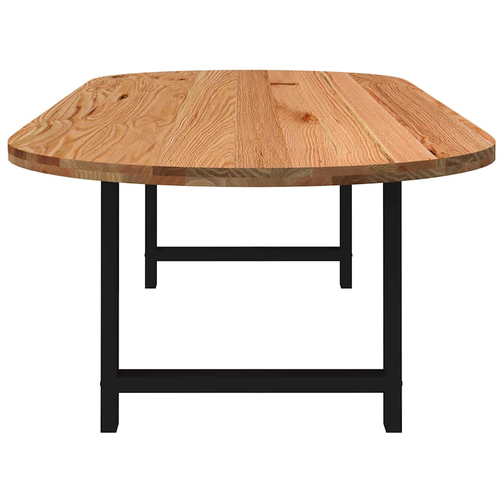Eettafel 320x120x74 cm ovaal massief eikenhout lichtbruin image 4
