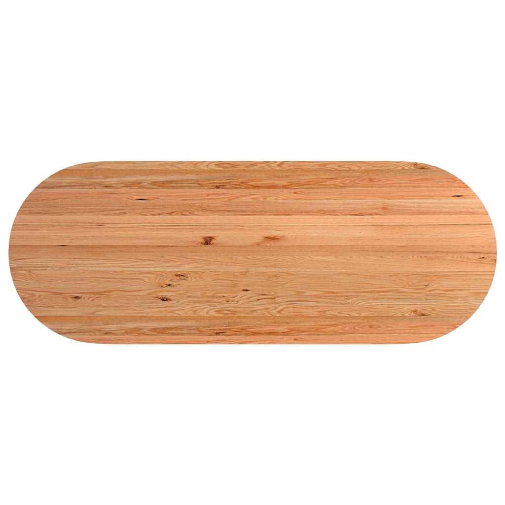 Eettafel 320x120x74 cm ovaal massief eikenhout lichtbruin image 6