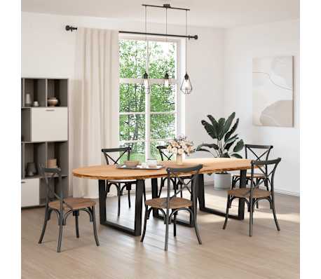 vidaXL Esstisch Hellbraun 280x120x74 cm Massivholz Eiche Oval