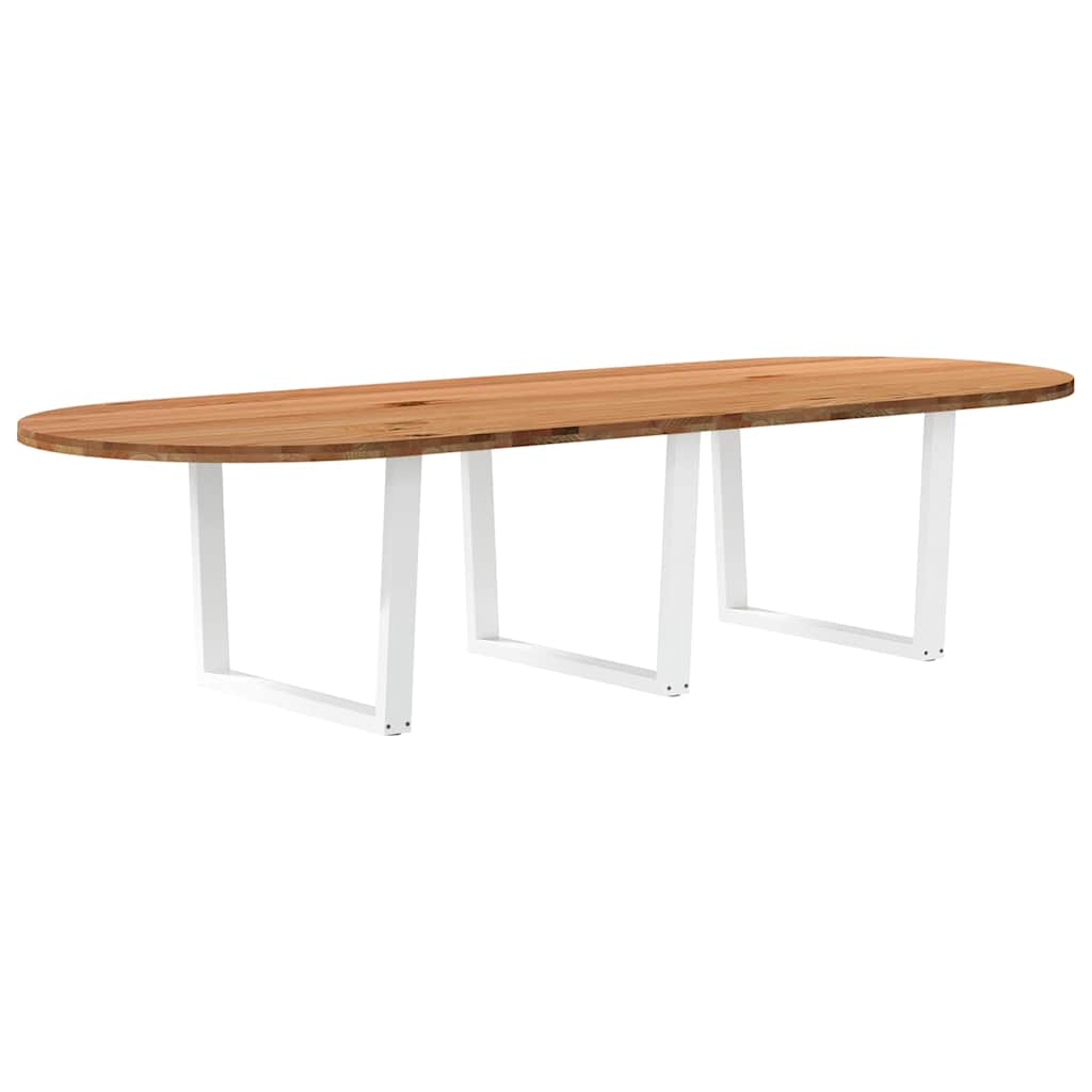 vidaXL Jídelní stůl světle hnědá 320x120x74 cm masivní dub oválný