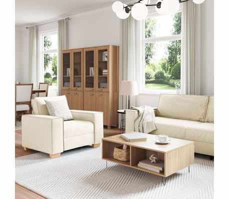 vidaXL Dīvānu komplekts 3 pcs Bēša Lina maisījuma audums