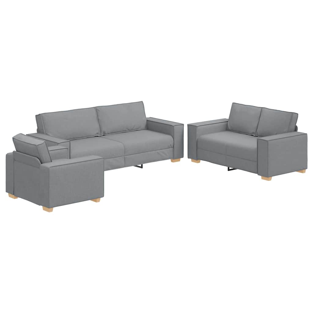  vidaXL Kanapé Szett párnával 3 pcs Szürke 220 x 78 x 84 cm szövet akciós termékkép 1