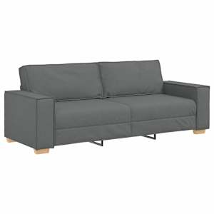 Pohovka 3 pcs Tmavě šedá 220 x 80 x 84 cm Lněná směs - obrázek 6