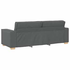 Pohovka 3 pcs Tmavě šedá 220 x 80 x 84 cm Lněná směs - obrázek 9
