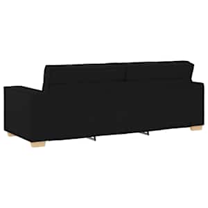 Pohovka 3 pcs Černá 220 x 80 x 84 cm Lněná směs - obrázek 8