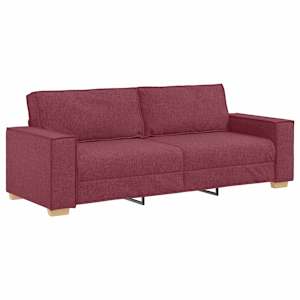 Pohovka 3 pcs Víno Červené 220 x 80 x 84 cm Lněná směs - obrázek 6