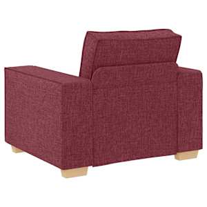 Pohovka 3 pcs Víno Červené 220 x 80 x 84 cm Lněná směs - obrázek 7