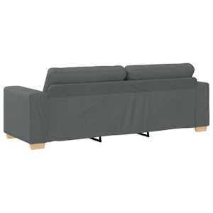 Pohovka 3 pcs Tmavě šedá 221 x 80 x 80 cm Lněná směs - obrázek 9