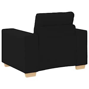 Pohovka 3 pcs Černá 221 x 80 x 80 cm Lněná směs - obrázek 7