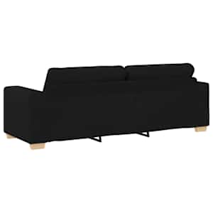 Pohovka 3 pcs Černá 221 x 80 x 80 cm Lněná směs - obrázek 9