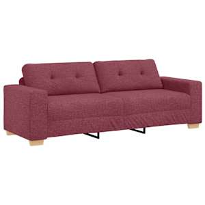 Pohovka 3 pcs Větrná červená 221 x 80 x 80 cm Lněná směs - obrázek 6