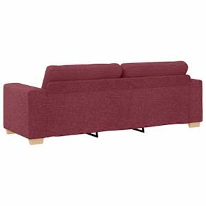 Pohovka 3 pcs Větrná červená 221 x 80 x 80 cm Lněná směs - obrázek 9