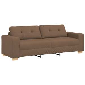 Pohovka 3 pcs Hnědá 221 x 80 x 80 cm Lněná směs - obrázek 3