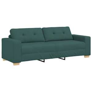 Pohovka 3 pcs Tmavě zelená 221 x 80 x 80 cm Lněná směs - obrázek 5