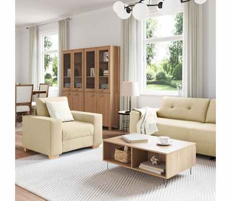 vidaXL Diivanikomplekt cream kangas