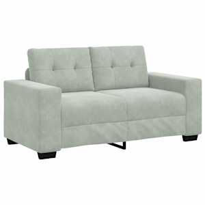 Set pohovek 3 pcs Světle šedá 221 x 80 x 80 cm samet - obrázek 5