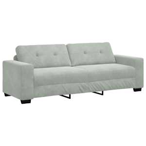 Set pohovek 3 pcs Světle šedá 221 x 80 x 80 cm samet - obrázek 6