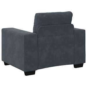 Set pohovek 3 pcs Tmavě šedá 221 x 80 x 80 cm samet - obrázek 7