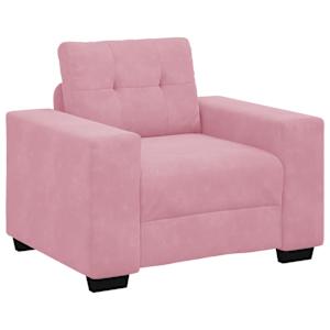Set pohovek 3 pcs Růžová 221 x 80 x 80 cm samet - obrázek 4