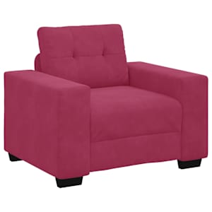 Set pohovek 3 pcs Větrná červená 221 x 80 x 80 cm samet - obrázek 4