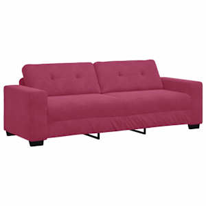 Set pohovek 3 pcs Větrná červená 221 x 80 x 80 cm samet - obrázek 6